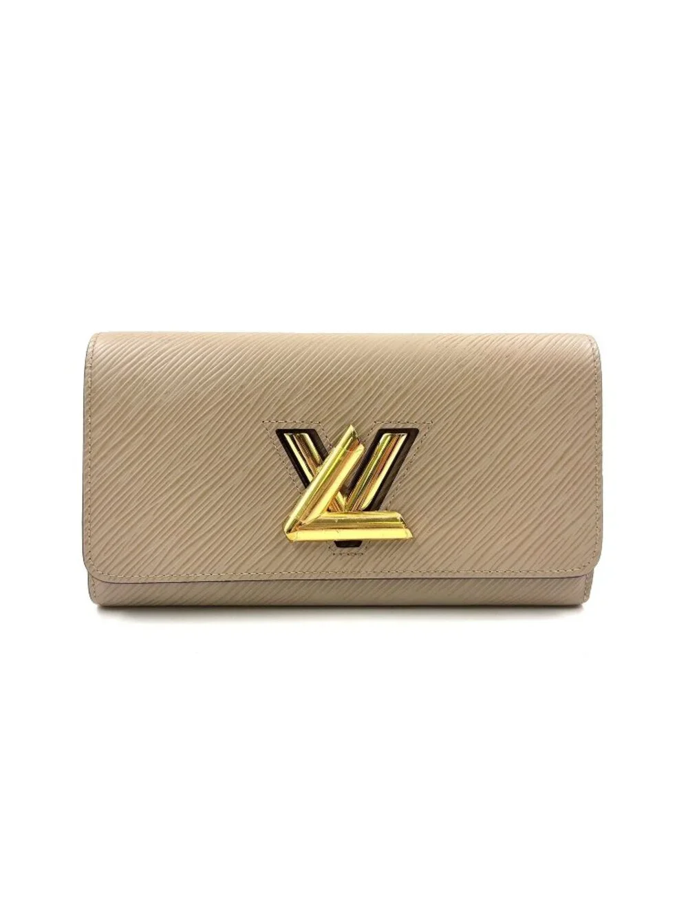 Louis Vuitton Portefeuille Twist Epi Leather Beige Wallet Gold